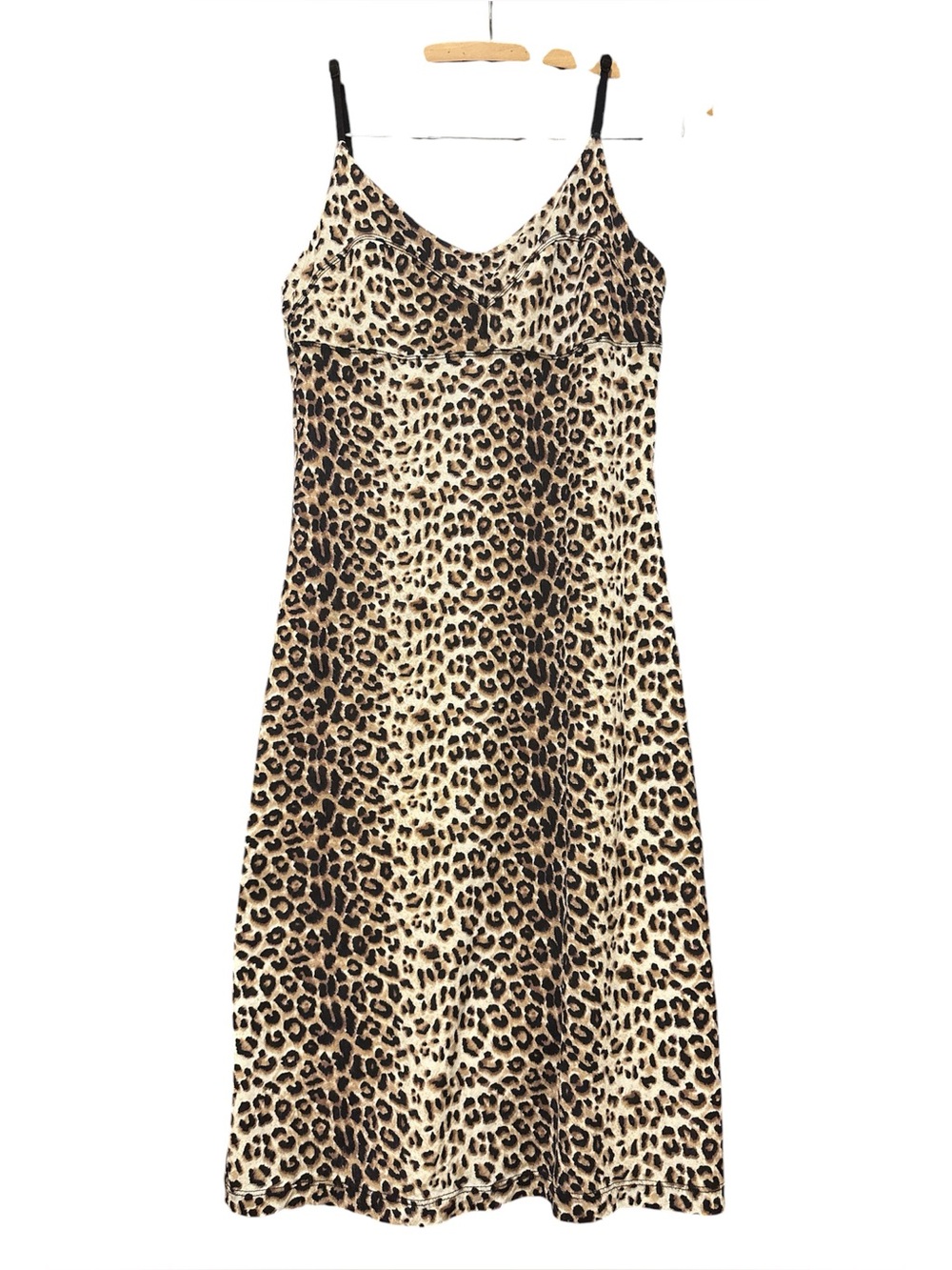 Vintage Y2K 90s Guess Leopard-Print Dress with Black Straps SZ S